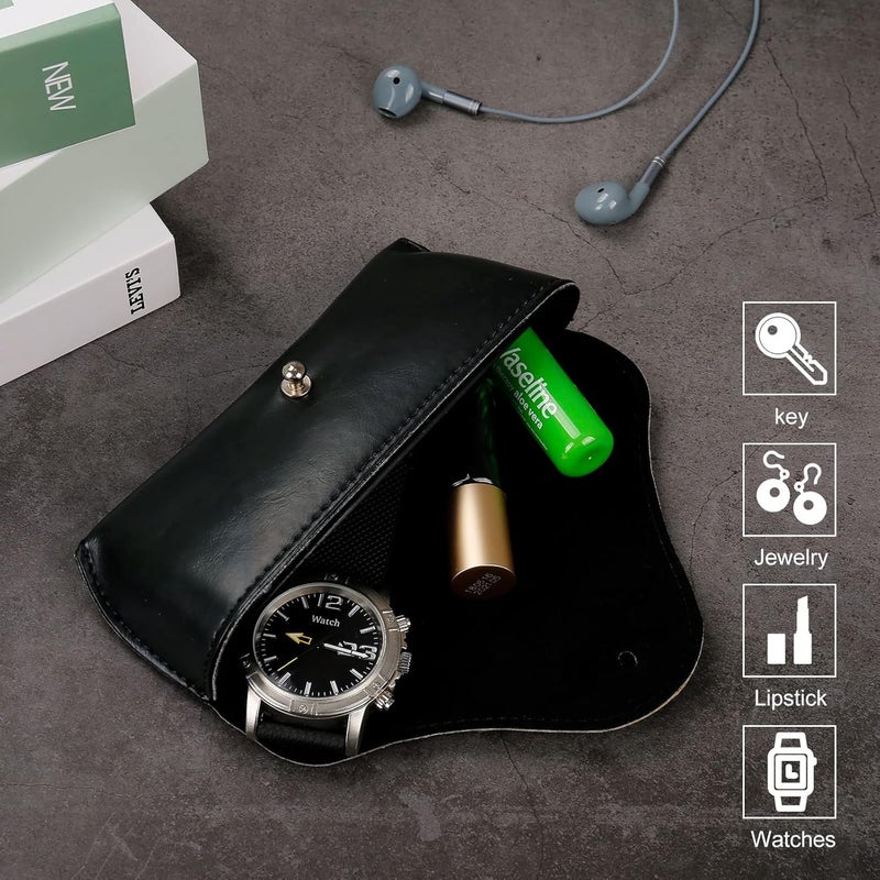 LogHog Portable Leather Glasses Case,Flexible Sunglasses Pouch Slim Case for Women Men Horizontal Eyeglass Case - Image 4